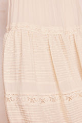 Ines Tiered Maxi Skirt - Light Sand Cream