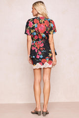 Isola Lace Mini Skirt - Midnight Bloom