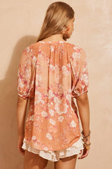 Isola Short Sleeve Blouse - Sunfade Pink