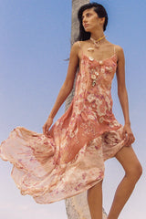 Isola Strappy Dress - Sunfade Pink