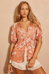 Isola Short Sleeve Blouse - Sunfade Pink