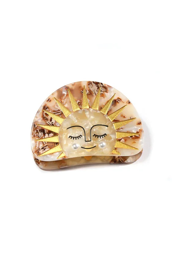 Golden Sun Hair Clip - Round