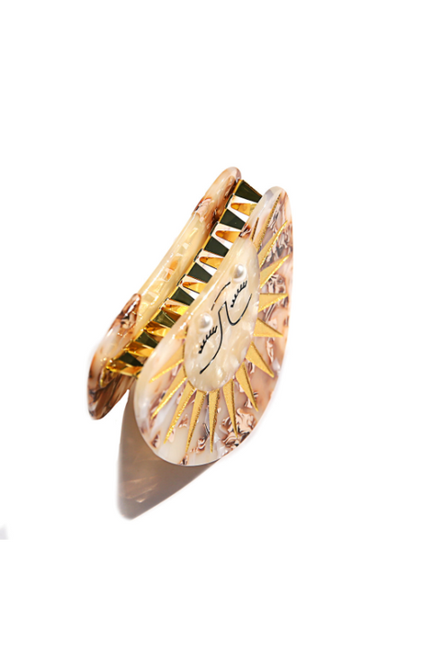 Gold Sun Hair Clip - Round