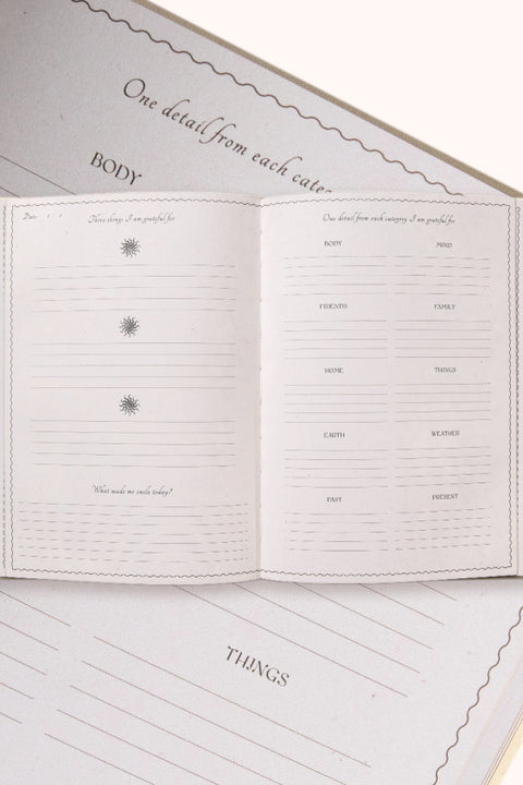 Dreamy Moons Gratitude Journal - White