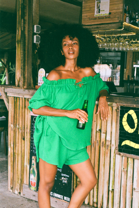 Safari Paperbag Boxer  Shorts - Green