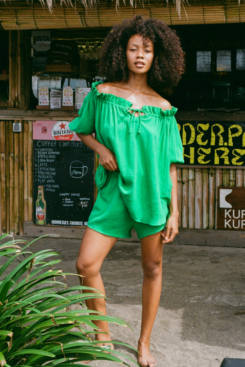 Safari Paperbag Boxer  Shorts - Green