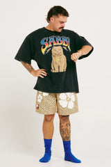 The Happy Hibiscus Trackie Short - Leopard
