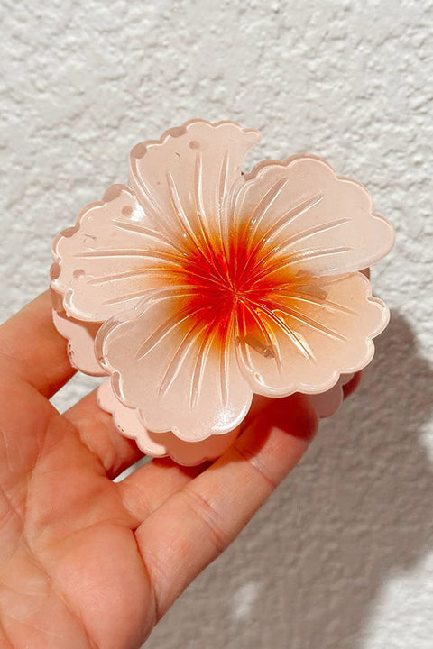 Hibiscus Claw Clip - Peach