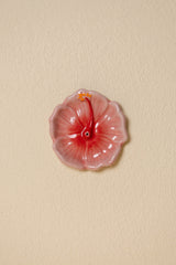 Hibiscus Ceramic Incense Holder - Sunset Red
