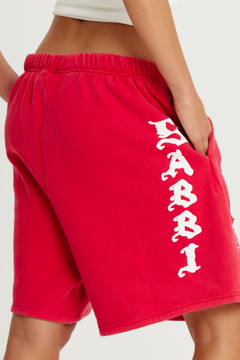 The Happy Hibiscus Trackie Short - Red