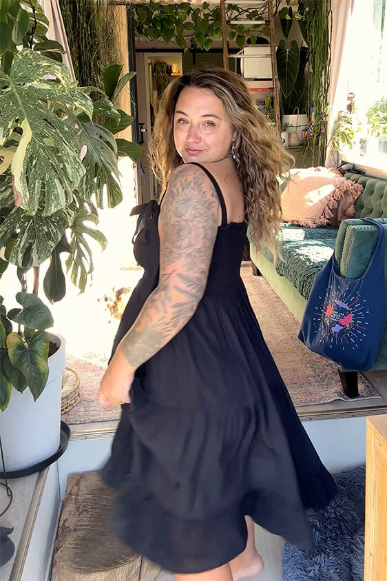 Moondance Shirred Mini - Black Fujiette