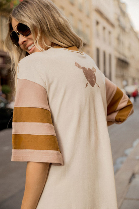 Homecoming Oversized Biker Tee - Stone