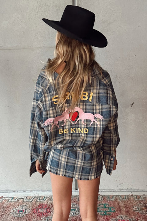 Horse Power Flannel - Blue