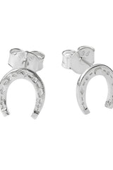 Lucky Horse Shoe Studs - Silver