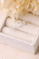 Lucky Horse Shoe Studs - Silver