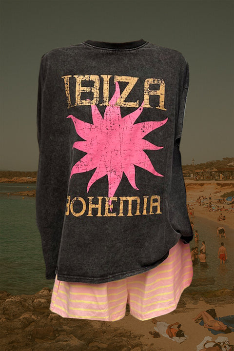 Ibiza Bohemia Short Set - Black/Pink/Yellow