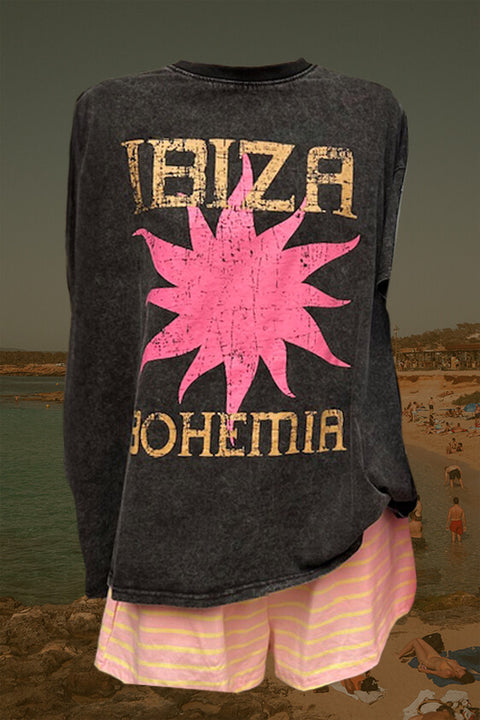 Ibiza Bohemia Short Set - Black/Pink/Yellow