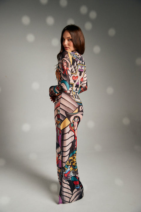 Got Ink Mesh Dress