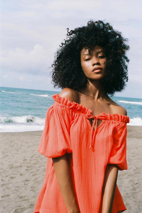 Isla Blouse - Orange Cotton