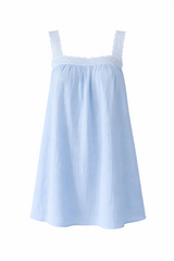 Juno Lace Neck Mini Dress - Baby Blue