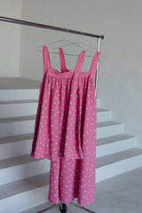 Juno Lace Neck Maxi Slip Dress - Pink Floral