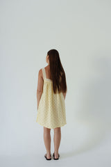 Juno Lace Neck Mini Dress - Butter