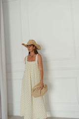 Juno Lace Neck Maxi Slip Dress - Butter