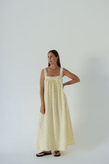 Juno Lace Neck Maxi Slip Dress - Butter