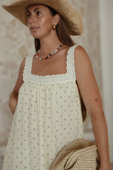 Juno Lace Neck Maxi Slip Dress - Butter