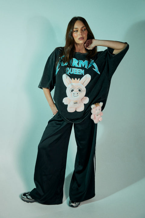 Karma Queen Bling Tee - Black