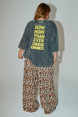King Kindness Wide Leg Sweat Pants - Leopard