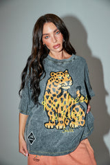 Choose Kindness Oversized Tee - Charcoal Acid Wash