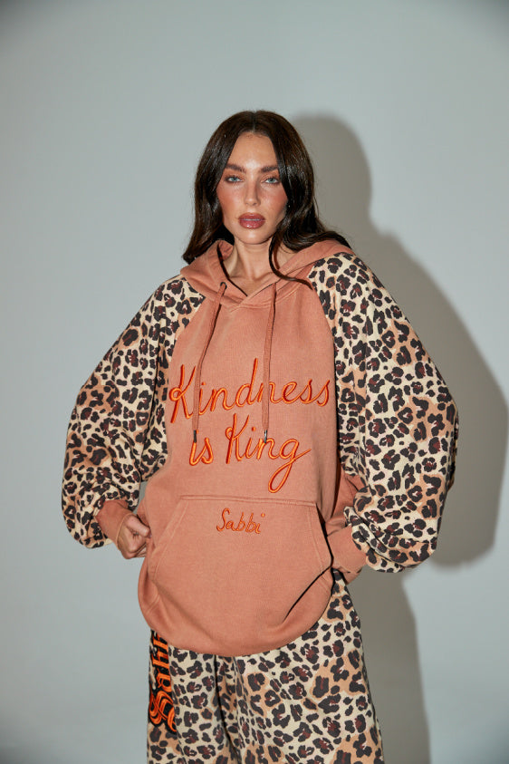 Kindness is King Leopard Hoodie
