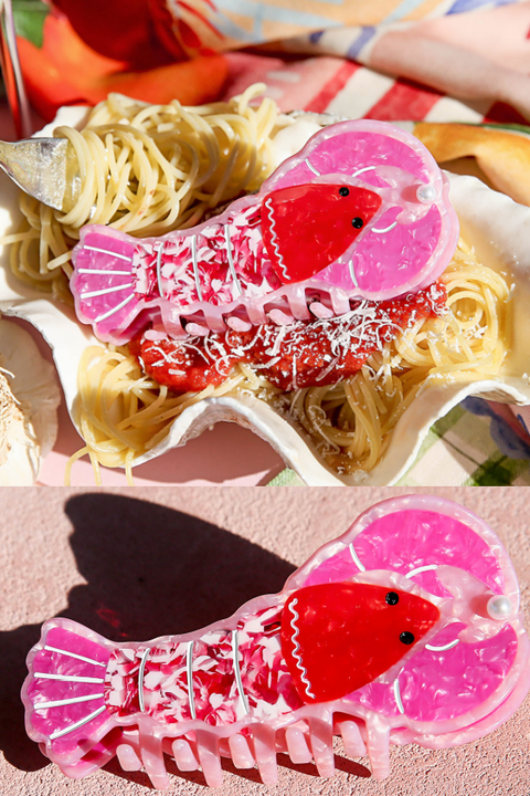 Lobster Love Hair Claw - Pink