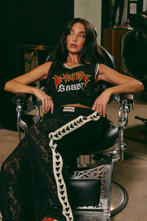 The Lace Basketball Singlet - Black