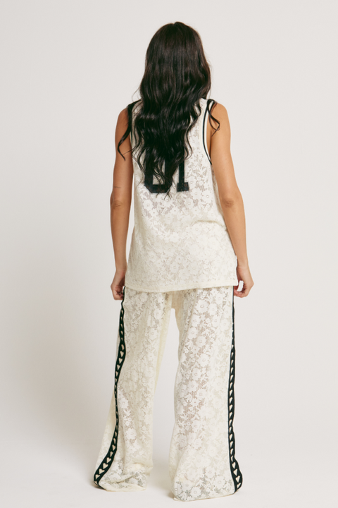 The Lace Basketball Singlet - White