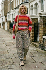 Soho Barrel Jean - Washed Leopard