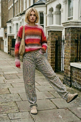 Soho Barrel Jean - Washed Leopard