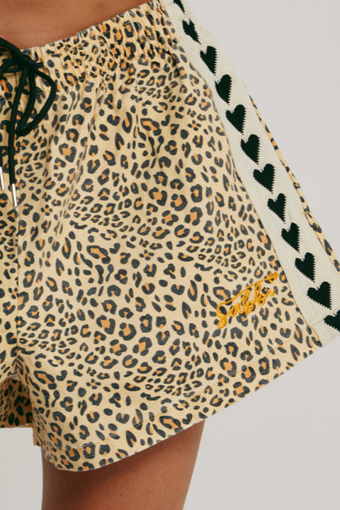 The Mini Hearts Shorts - Drill Leoaprd