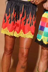 Liar Liar shorts on Fire Lace Shorties