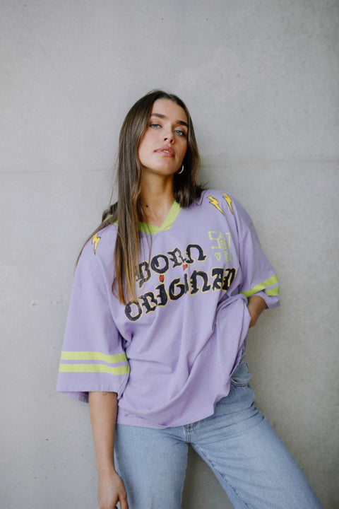 The Born Original Tee - Chartreuse & Lilac