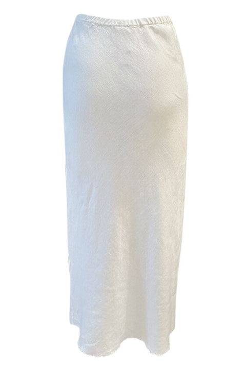 Linen Slip Skirt - White