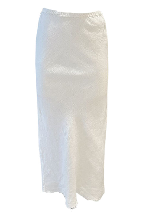Linen Slip Skirt - White