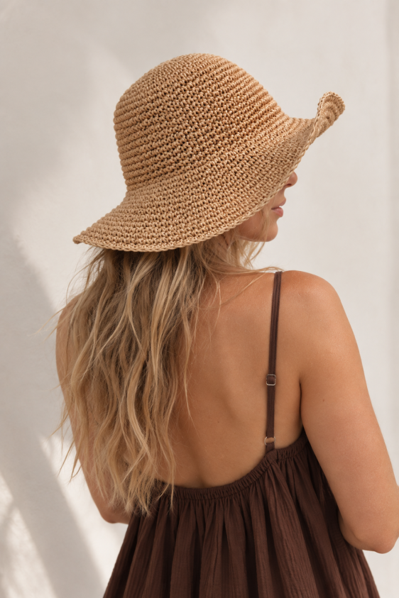 Little Miss Sunshine Beach Hat - Tan