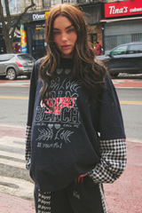 Be Happy Gingham Longsleeve Tee