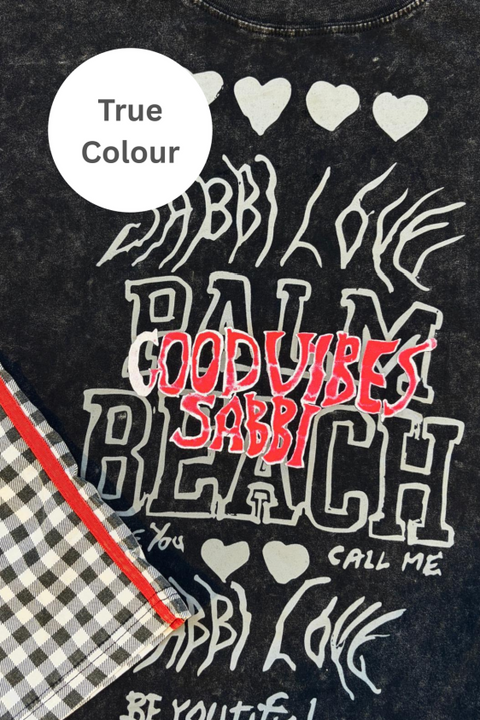 Be Happy Gingham Longsleeve Tee