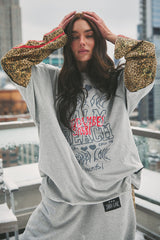 Be Happy Leopard Long Sleeve Tee