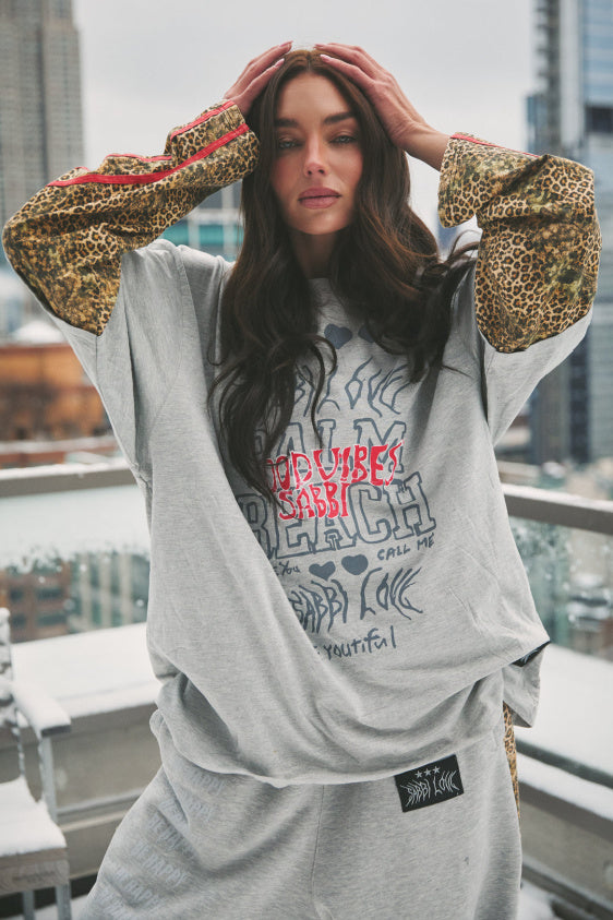 Be Happy Leopard Long Sleeve Tee