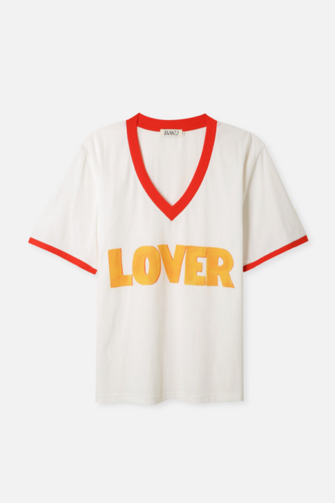 Lover V-Neck Tee - White