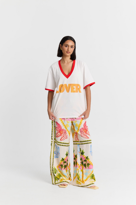 Lover V-Neck Tee - White